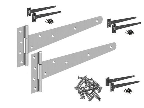 Tee hinges black - &, galvanised