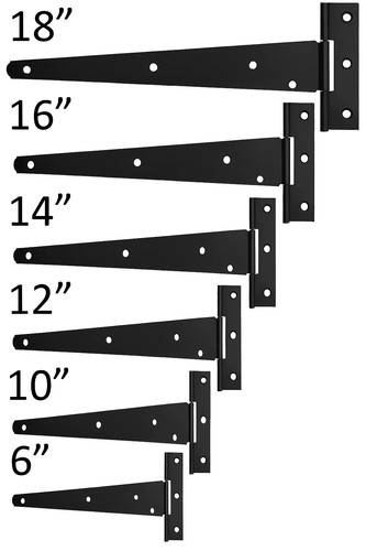 Black tee hinges - 2x,