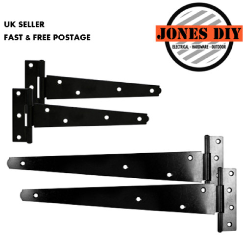 Black tee hinges - heavy, duty