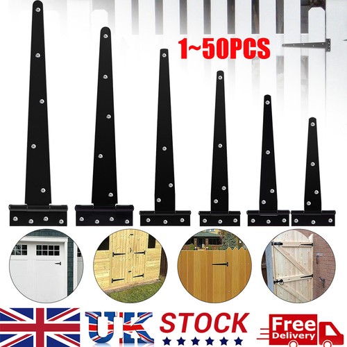 Black strong tee hinges - black, 6"